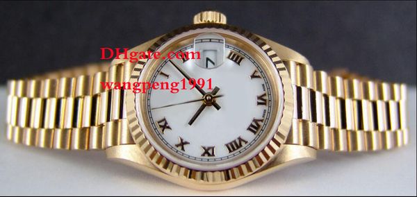 ladies watch 26mm 18kt gold white dial bold roman women automatic watch watches, Slivery;brown
ladies watch 26mm 18kt gold white dial bold roman women automatic watch watches, Slivery;brown
