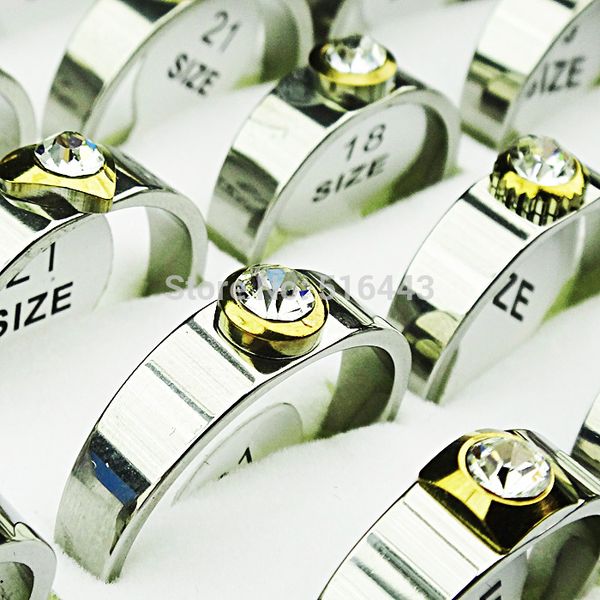 2017 new guaranteed stainless steel 10pcs cz zirconia rhinestones mens womens silver gold rings wholesale fashion jewelry a357, Golden;silver
2017 new guaranteed stainless steel 10pcs cz zirconia rhinestones mens womens silver gold rings wholesale fashion jewelry a357, Golden;silver