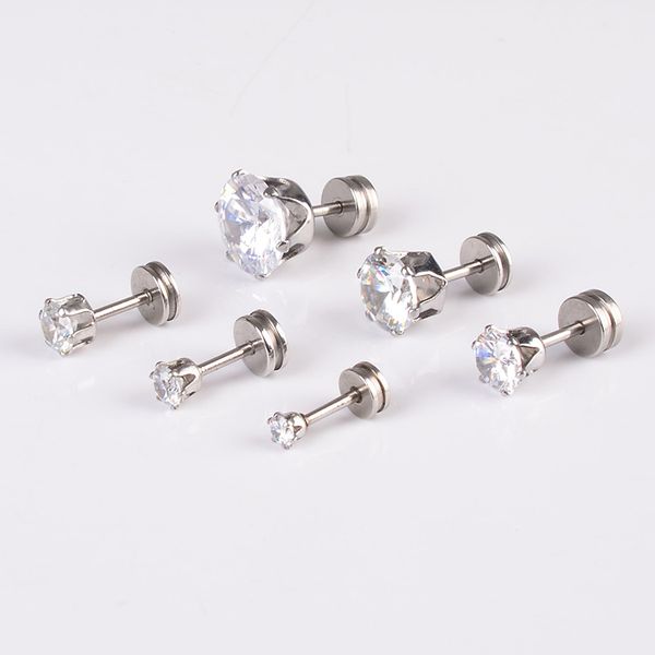 round zirconia earrings stainless steel simple men's and women's ear studs euramerican punk jewelry, Golden;silver
round zirconia earrings stainless steel simple men's and women's ear studs euramerican punk jewelry, Golden;silver