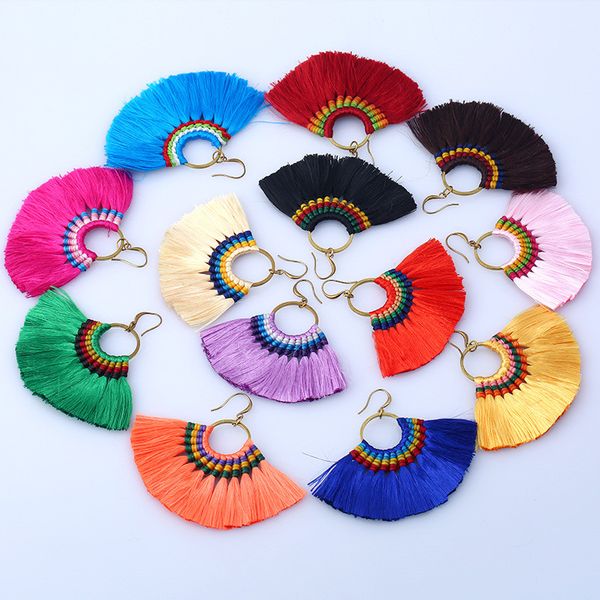 13 Colors Mix Boho Style Handmade Long Tassel Earrings For Women New Retro Woven Drop Earring JM, Silver
13 Colors Mix Boho Style Handmade Long Tassel Earrings For Women New Retro Woven Drop Earring JM, Silver