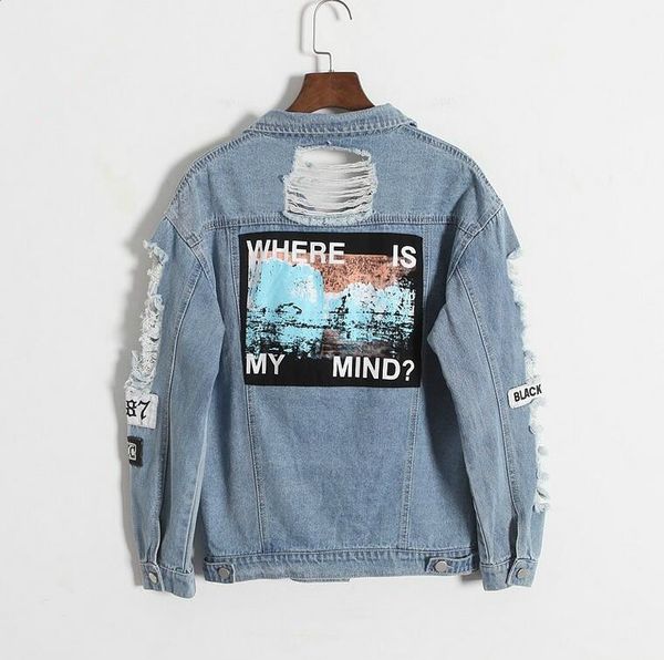 wholesale- where is my mind korea retro washing frayed embroidery letter patch bomber jacket light blue ripped denim coat, Black;brown
wholesale- where is my mind korea retro washing frayed embroidery letter patch bomber jacket light blue ripped denim coat, Black;brown