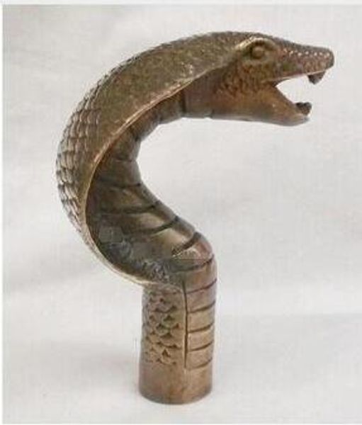 100% Bronze Pure Brass Copper Brass Great-Grandfather Good Lucky Old Qing Ming Chinese Old Bronze Sculpted Cobra Statue Cane Stick Walking H
100% Bronze Pure Brass Copper Brass Great-Grandfather Good Lucky Old Qing Ming Chinese Old Bronze Sculpted Cobra Statue Cane Stick Walking H