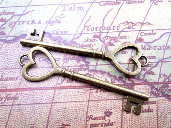 15pcs--key charms,antique tibetan bronze heart skeleton key charms pendants huge size 25x75mm, Bronze;silver
15pcs--key charms,antique tibetan bronze heart skeleton key charms pendants huge size 25x75mm, Bronze;silver