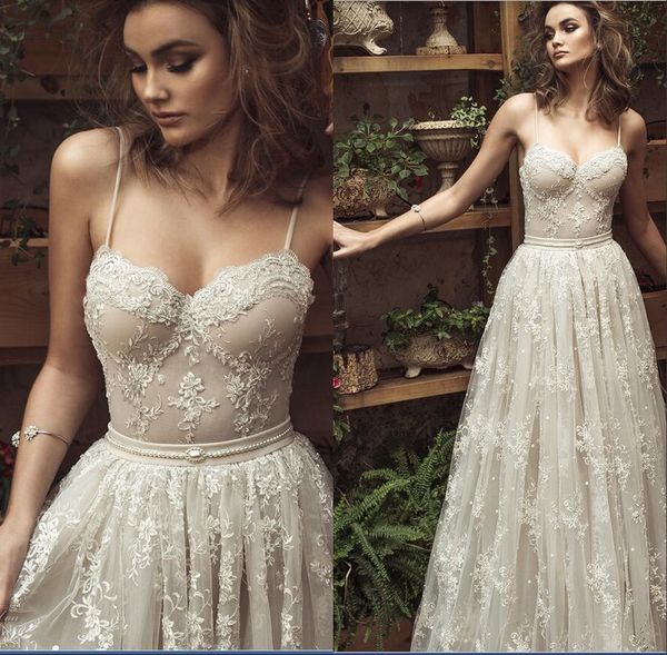 full lace wedding dress backless boho wedding dresses spaghetti neck a line plus size bridal gowns, White
full lace wedding dress backless boho wedding dresses spaghetti neck a line plus size bridal gowns, White