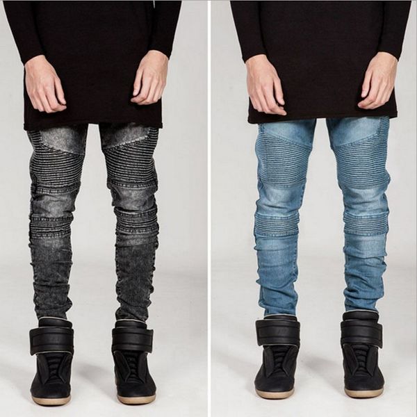 wholesale- mens jeans pant hi-street ripped rider denim joggers jeans motorcycle runway slim fit washed moto denim pants, Blue
wholesale- mens jeans pant hi-street ripped rider denim joggers jeans motorcycle runway slim fit washed moto denim pants, Blue