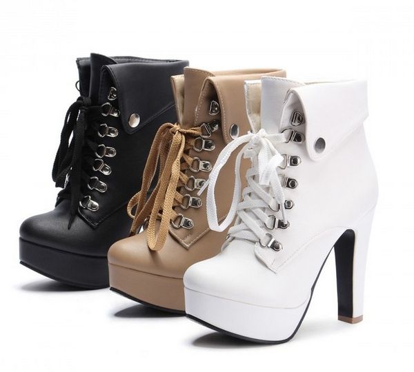 price seller ankle women shoes high heel platform martin women lady boot, Black