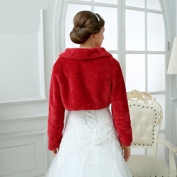 2017 red long sleeves bridal jackets wedding accessories faux fur bridal boleros availble for weight within 58kg, White
2017 red long sleeves bridal jackets wedding accessories faux fur bridal boleros availble for weight within 58kg, White