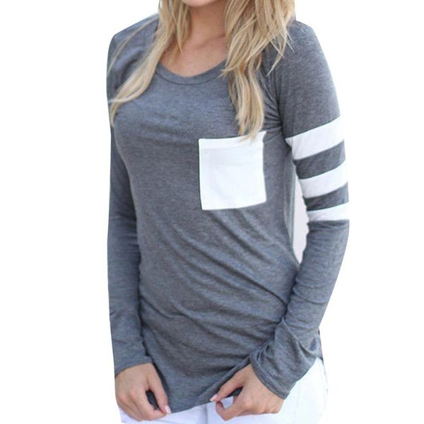 wholesale- new arrival 2016 autumn women long sleeve jumper t-shirt casual fashion fitted workout joggingm pockets tee camisetas mujer, White
wholesale- new arrival 2016 autumn women long sleeve jumper t-shirt casual fashion fitted workout joggingm pockets tee camisetas mujer, White