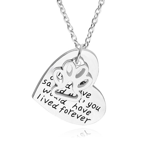 live love letter word dog lover necklace cat dog paw print pendant necklace mothers day new fashion, Silver
live love letter word dog lover necklace cat dog paw print pendant necklace mothers day new fashion, Silver