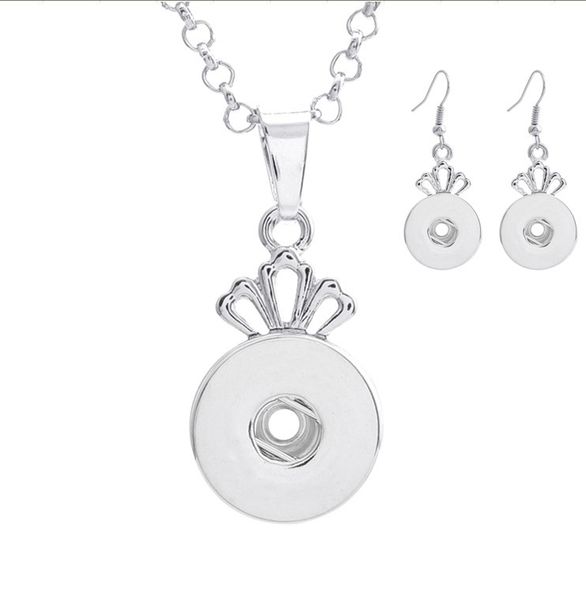 fashion girls metal diy noosa 18mm snap button crown necklace earrings ginger snaps jewelry set, Silver
fashion girls metal diy noosa 18mm snap button crown necklace earrings ginger snaps jewelry set, Silver