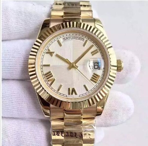 2017 New Mens Watch 18 ct Gold DAYDATE 40mm Self-winding Automatic Sweep Movement Sapphire Glass Original Clasp Men Watches Stainless Steel
2017 New Mens Watch 18 ct Gold DAYDATE 40mm Self-winding Automatic Sweep Movement Sapphire Glass Original Clasp Men Watches Stainless Steel