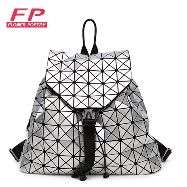 

wholesale- fashion women drawstring backpack diamond lattice geometry quilted ladies backpack sac bag for teenage girl bao bao school bags