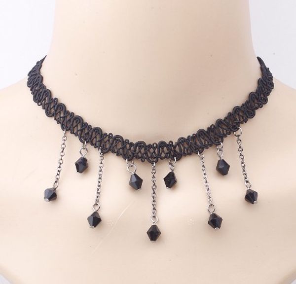 gothic vintage lace chokers necklaces geometric pendant black bead necklaces punk women jewelry gift idea chokers necklaces, Golden;silver
gothic vintage lace chokers necklaces geometric pendant black bead necklaces punk women jewelry gift idea chokers necklaces, Golden;silver