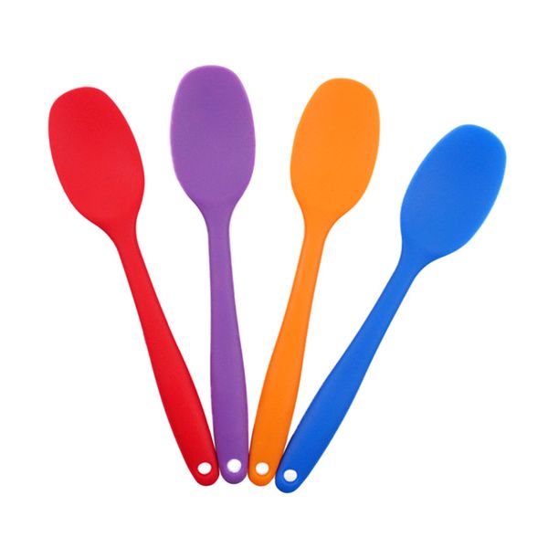 

wholesale- new 1 pcs silicone mixing spoon salad cake baking utensil putty spatula non-stick backware spoon