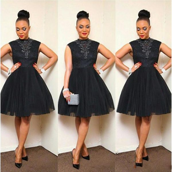 black high neck sleeveless short party dresses 2017 appliques beaded lace tulle women cocktail evening gowns knee length women prom dress
black high neck sleeveless short party dresses 2017 appliques beaded lace tulle women cocktail evening gowns knee length women prom dress