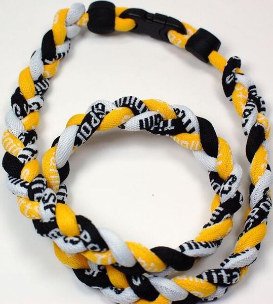 promotion - 400pcs/lot baseball sports titanium 3 rope braided black white yellow ge necklace rt044, Golden;silver 
promotion - 400pcs/lot baseball sports titanium 3 rope braided black white yellow ge necklace rt044, Golden;silver