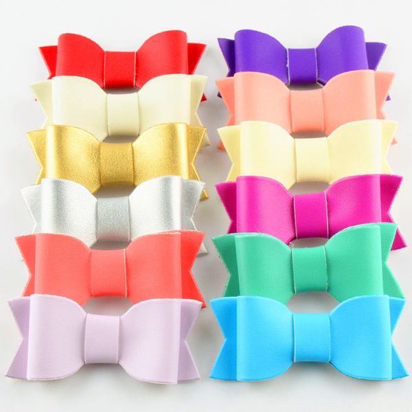 2017 new without clips 3inch diy children headdress pu leather felt cloth bow 12 color hair accessories, Slivery;white 
2017 new without clips 3inch diy children headdress pu leather felt cloth bow 12 color hair accessories, Slivery;white