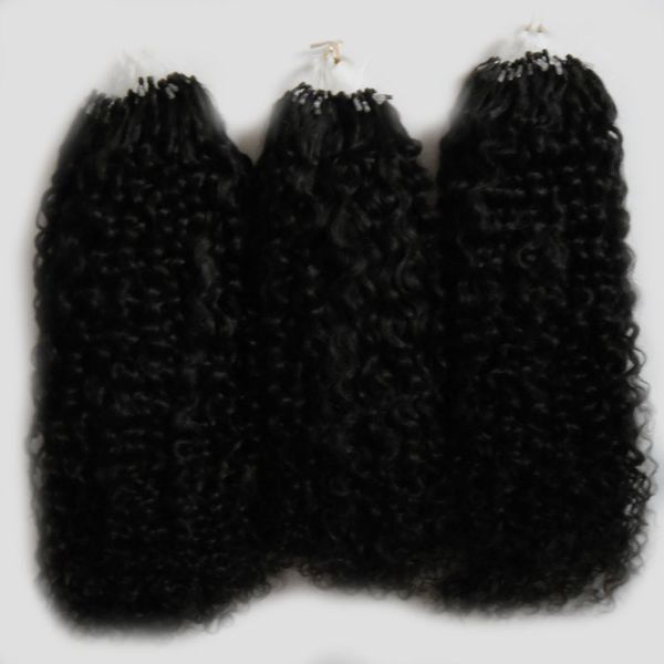 mongolian kinky curly hair micro ring hair extension 300g natural color human hair extensions micro loop 1g, Black
mongolian kinky curly hair micro ring hair extension 300g natural color human hair extensions micro loop 1g, Black