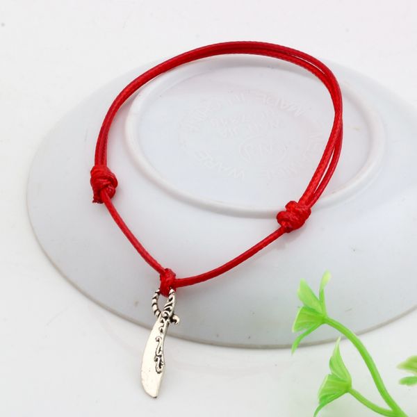 mic 60pcs red waxes rope antique silver pirate knife charm adjustable bracelet b-51, Golden;silver
mic 60pcs red waxes rope antique silver pirate knife charm adjustable bracelet b-51, Golden;silver