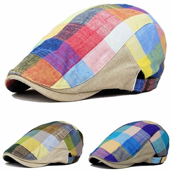 wholesale- grid cap flat beret peaked casual sun visor hats 09wg, Blue;gray 
wholesale- grid cap flat beret peaked casual sun visor hats 09wg, Blue;gray