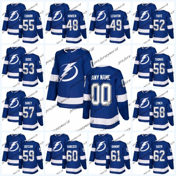 Tampa Bay Lightning Jerseys 2017-2018 Season 48 Brett Howden 49 Michael Leighton 52 Callan Foote 53 Mat Bodie 56 Ben Thomas Hockey Jerseys
Tampa Bay Lightning Jerseys 2017-2018 Season 48 Brett Howden 49 Michael Leighton 52 Callan Foote 53 Mat Bodie 56 Ben Thomas Hockey Jerseys