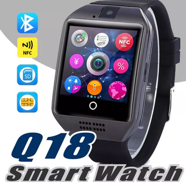 

bluetooth smart watch q18 wireless smart wristbands nfc remote camera sim card passometer for ios/android samsung htc lg smart watch sb-q18