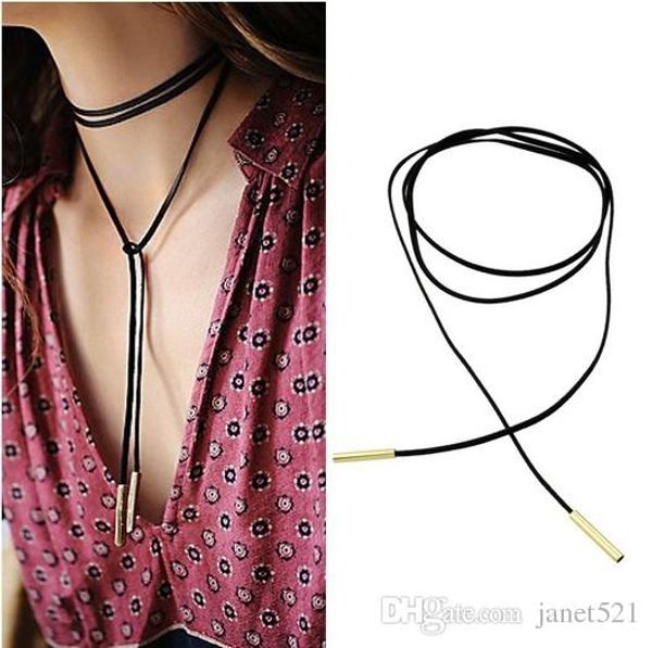 womens gothic black leather velvet 90cm long choker collar chain tassle wrap necklace, Golden;silver
womens gothic black leather velvet 90cm long choker collar chain tassle wrap necklace, Golden;silver