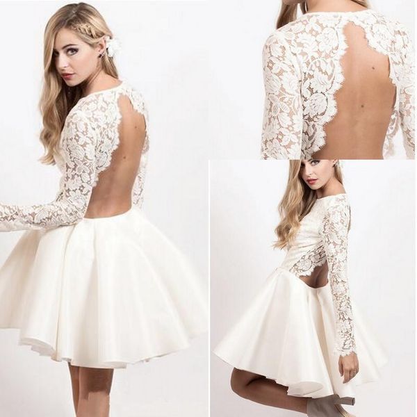 2017 backless white lace prom dresses long sleeves knee length short homecoming dresses evening cocktail dresses custom made, Blue;pink
2017 backless white lace prom dresses long sleeves knee length short homecoming dresses evening cocktail dresses custom made, Blue;pink