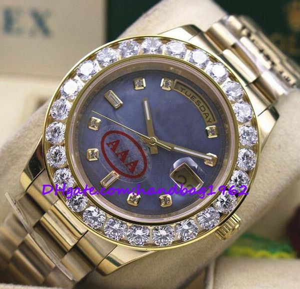 luxury watches 18k yellow gold blue dial 41 mm president day-date 18038 bigger diamond bezel mechanical men watches, Slivery;brown
luxury watches 18k yellow gold blue dial 41 mm president day-date 18038 bigger diamond bezel mechanical men watches, Slivery;brown