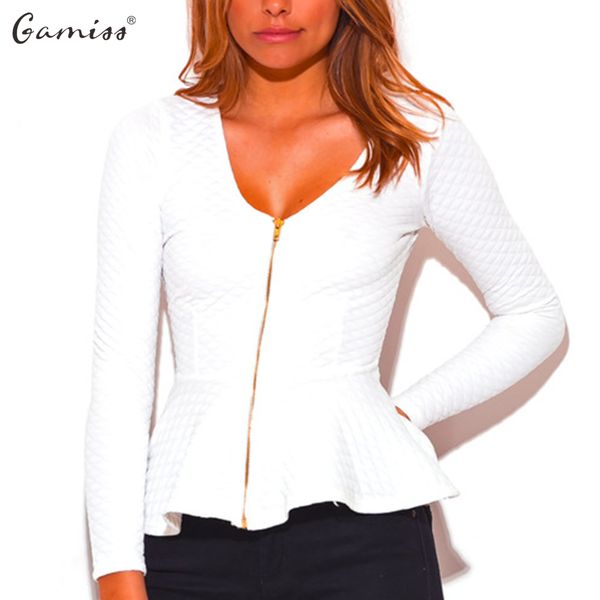 wholesale- 2017 women spring autumn white black coats cotton slim casual feminino jackets zipper long sleeves ruffled hem stretchy outwears, Black;brown
wholesale- 2017 women spring autumn white black coats cotton slim casual feminino jackets zipper long sleeves ruffled hem stretchy outwears, Black;brown