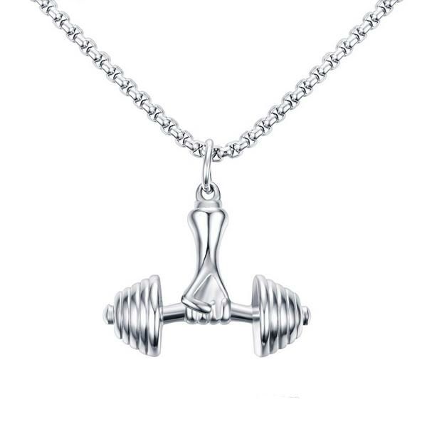 mens necklaces stainless steel barbell dumbbell hand pendant necklace for men boys sporty fashion jewelry gift silver pn-717s
mens necklaces stainless steel barbell dumbbell hand pendant necklace for men boys sporty fashion jewelry gift silver pn-717s
