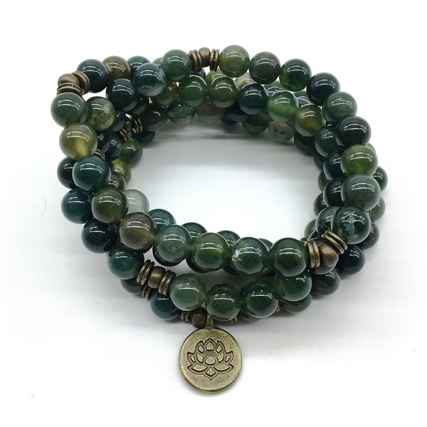 sn1216 meditative women`s yoga bracelet 108 mala balance natural moss stone jewelry jewelry wholesale, Black
sn1216 meditative women`s yoga bracelet 108 mala balance natural moss stone jewelry jewelry wholesale, Black