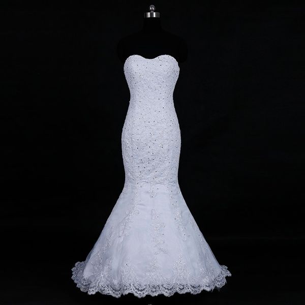 romantic lace mermaid weddding dresses lace up 2019 beaded bridal gowns sweep train new real p wedding gowns, White
romantic lace mermaid weddding dresses lace up 2019 beaded bridal gowns sweep train new real p wedding gowns, White