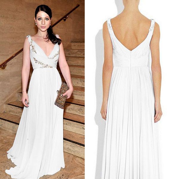 elegant chiffon v-neck a-line celebrity dresses with beads crisscross ruched with crystals prom dress white chiffon evening dress, Black
elegant chiffon v-neck a-line celebrity dresses with beads crisscross ruched with crystals prom dress white chiffon evening dress, Black