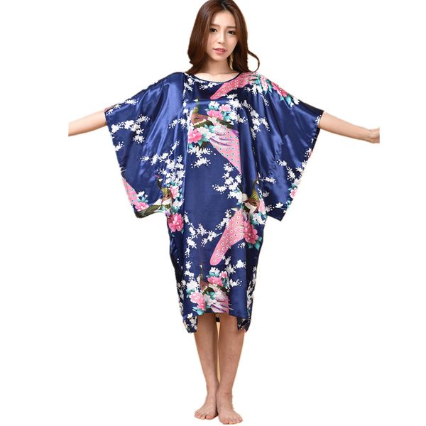 wholesale- chinese women's silk sleepwear robe summer lounge home dress printed peacock yukata nightgown plus size j06, Black;red
wholesale- chinese women's silk sleepwear robe summer lounge home dress printed peacock yukata nightgown plus size j06, Black;red