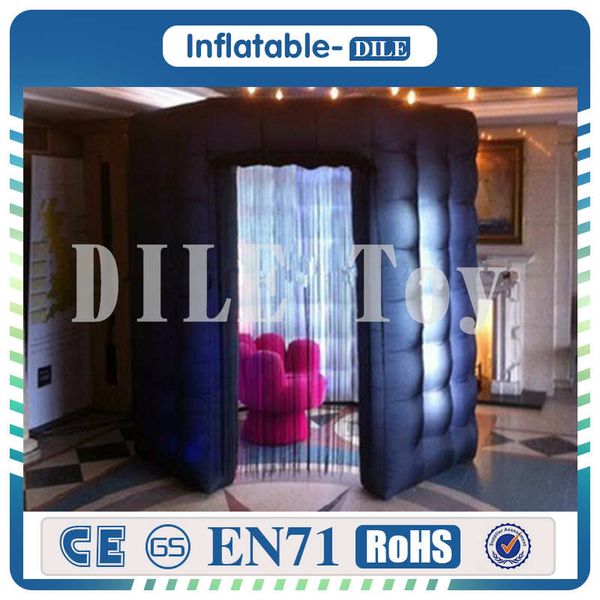 3.5x3x3m Portable Inflatable P Cabin Inflatable Cube Tent Led Inflatable P Booth For Wedding Party