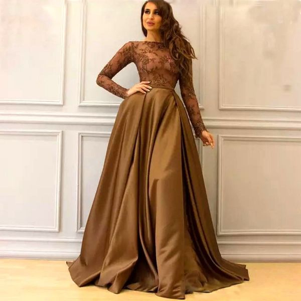 elegant long sleeves prom dress jewel neck lace appliques see through fromal party gowns 2017 summer new arrival satin evening dresses, Black
elegant long sleeves prom dress jewel neck lace appliques see through fromal party gowns 2017 summer new arrival satin evening dresses, Black