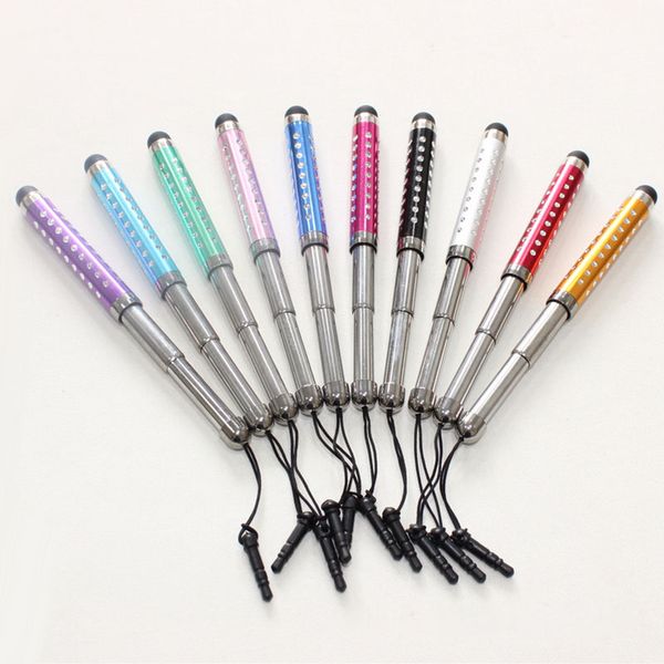 Flexible Crystal Diamond Stylus Capacitive Touch Pen Retractable with earphone for Universal smartphone device DHL Free shipping
Flexible Crystal Diamond Stylus Capacitive Touch Pen Retractable with earphone for Universal smartphone device DHL Free shipping