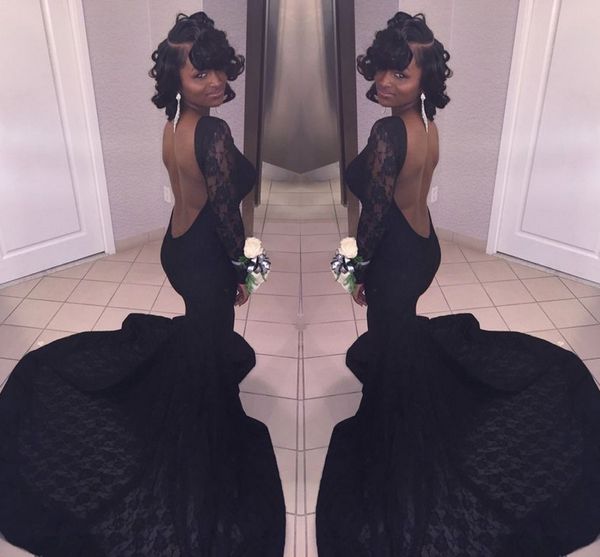 2017 new fashion 2k17 black mermaid prom dresses long sleeves backless lace applique court train formal evening party gowns custom made
2017 new fashion 2k17 black mermaid prom dresses long sleeves backless lace applique court train formal evening party gowns custom made