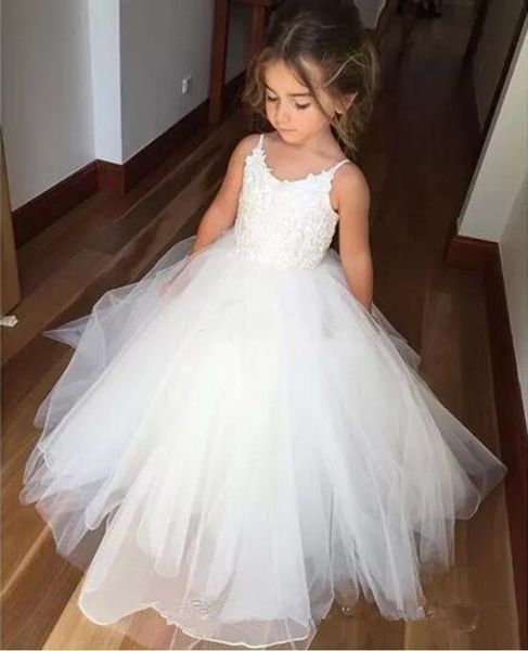new sweety ball gown flower girl dresses spaghetti straps lace tulle girls birthday party gowns custom size, White;blue
new sweety ball gown flower girl dresses spaghetti straps lace tulle girls birthday party gowns custom size, White;blue