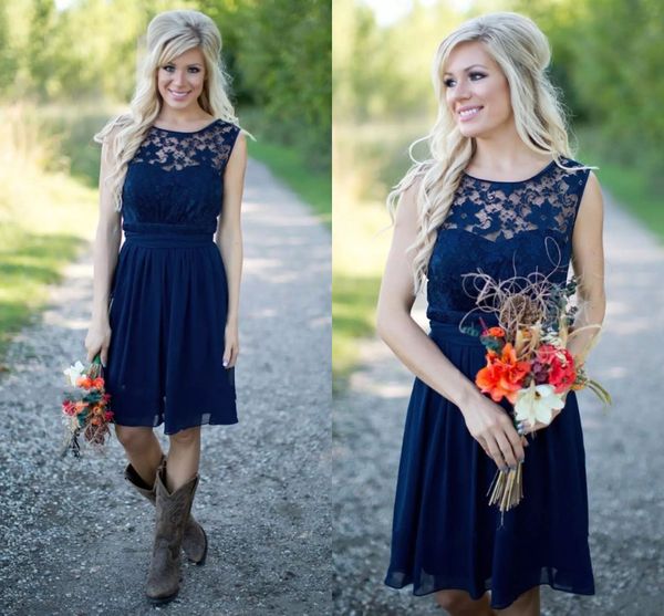 country navy blue chiffon lace bridesmaid dresses for weddings backless knee length modest plus size maid of honor dresses, White;pink
country navy blue chiffon lace bridesmaid dresses for weddings backless knee length modest plus size maid of honor dresses, White;pink