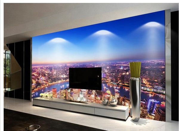 

Modern fashion city landscape TV background mural 3d wallpaper 3d wall papers for tv backdrop