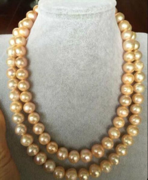new fine pearl jewelry charming 17"18" 9-9.5mm south seanatural gold pearl necklace 14k yellow gold, Silver
new fine pearl jewelry charming 17"18" 9-9.5mm south seanatural gold pearl necklace 14k yellow gold, Silver