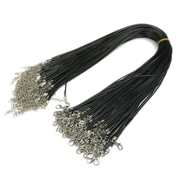 

Черный воск шнур Rope 1,5мм Проволока для DIY ожерелье подарков с застежкой омар звено цепи Подвески ювелирные изделия 100pcs / серия Оптовая
