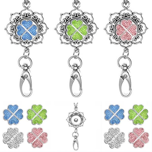 womens office lanyard id badges holder necklace with 4pcs clover snap charms jewelry pendant clip n166s, Silver
womens office lanyard id badges holder necklace with 4pcs clover snap charms jewelry pendant clip n166s, Silver