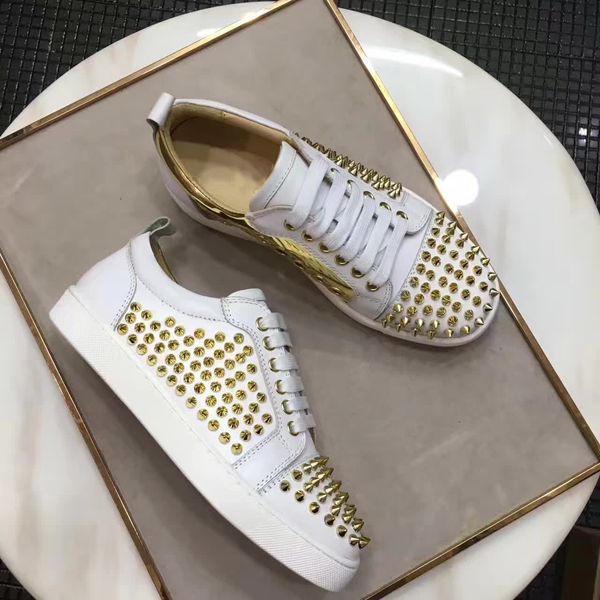 luxuious men spikes sneaker shoes red bottom shoes low flats brand breathable comfortable casual walking trainer shoes black-gold
luxuious men spikes sneaker shoes red bottom shoes low flats brand breathable comfortable casual walking trainer shoes black-gold