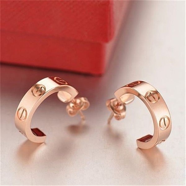 famous brand classic 316l stainless steel love stud earrings screw crystal earrings for women men couples fine jewlery wholesale, Golden;silver
famous brand classic 316l stainless steel love stud earrings screw crystal earrings for women men couples fine jewlery wholesale, Golden;silver