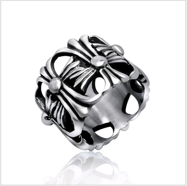 men rings classic antique cross hollow appendix designs titanium steel index finger band ring for women 1pcs, Silver
men rings classic antique cross hollow appendix designs titanium steel index finger band ring for women 1pcs, Silver
