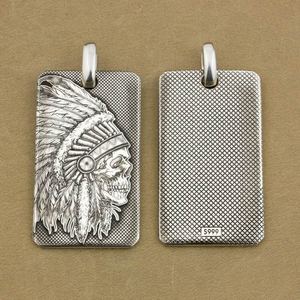 linsion 999 sterling silver indian chief skull pendant mens biker rock punk dogtag 9x022s
linsion 999 sterling silver indian chief skull pendant mens biker rock punk dogtag 9x022s