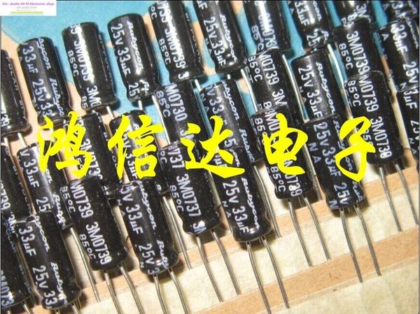 

wholesale-2015 bolsa supercapacitor 50pcs 25v33uf 5x11 rubycon electrolytic capacitors nonpolarized na series 85 degrees ing